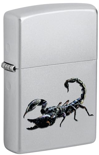 Zippo Accendino tempesta – Scorpion, cromo satinato, Color Image – Ricaricabile – Riutilizzabile – Design antivento – Confezione regalo – Made in USA