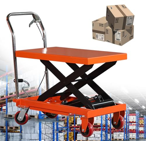 Giuggiolared Piattaforma a Forbice 150kg - Carrello Mobile per Carico Industriale, Struttura in Acciaio, Altezza di Sollevamento 700x450mm, per Montaggio Macchinari/Logistica Manual