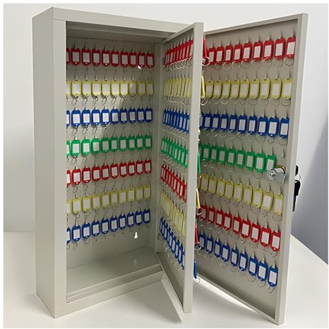 Gabinete de llaves portátil de acero de gran capacidad con ganchos y etiquetas, caja de almacenamiento de seguridad de 300 llaves para hogares, hoteles, bienes raíces y negocios - solución nization