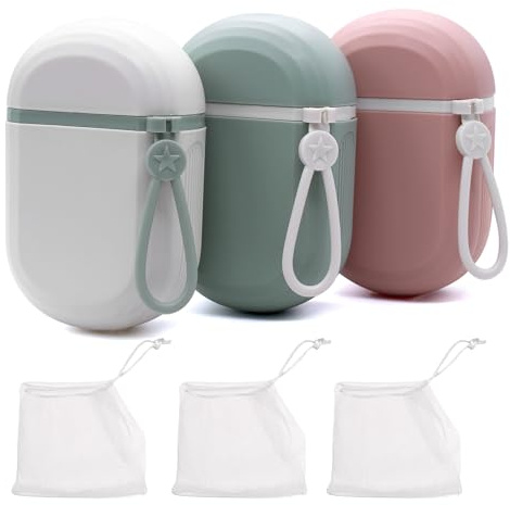 WYYFXY® 3 Stück Seifendose Reise Wasserdicht, Seifenbox Reise Tragbare Seifenbehälter mit Abtropfgitter und Blasennetz für Reisen, Camping, Fitnessstudio, Badezimmer