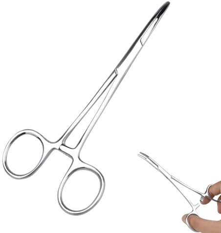 Pinza Hemostática Para Gatos Y Perros, 1 artículo Pinza De Acero Inoxidable, Pinza para pesca, tijeras de aseo para animales domésticos, Oreja de Mascotas Fórceps de Bloqueo, 12.5cm(Codo)