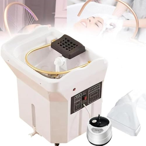 Spa Tête Japonais Head Spa, Bassin De Shampoing Professionnel Avec Circulation D’Eau Et Contrôle Thermostatique, Bac Portable 60L Avec Fumigation Et Luminothérapie, Équipement De Coiffure