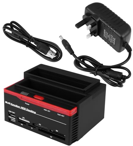 SOIMISS and Dual-disk Hard Drive Docking Station Cards Reader Device for Ssd Clone Usb Multi Hub Compatible Usb and Usbc Plug for Uk