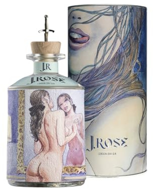 J. Rose Gin London Dry Artigianale - J.Rose JR05 con TUBO - Collezioni D'autore - Edizione Limitata Maestro Milo Manara - Bottiglia da 70 cl