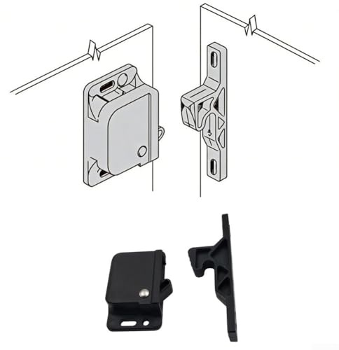 Riegel für Wohnmobil, seitlich montiert, 2 Stück, Halteschloss für Schrank, Schublade, Möbel, Hardware, robuster Verschluss für Wohnwagen, Camper, Aufbewahrungstür, sicherer Verschluss, Installation