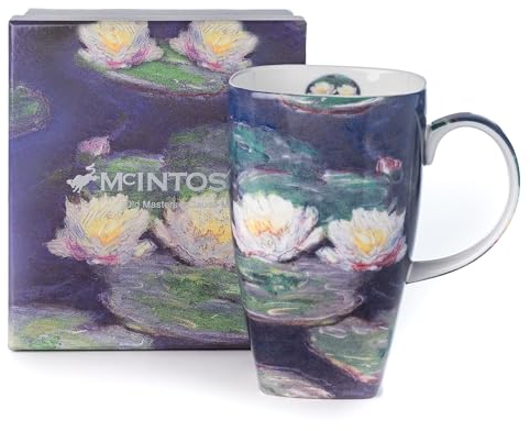 McIntosh Claude Monet Water Lilies Fine Bone China (19.6 oz) Grande Mug in Matching Gift Box