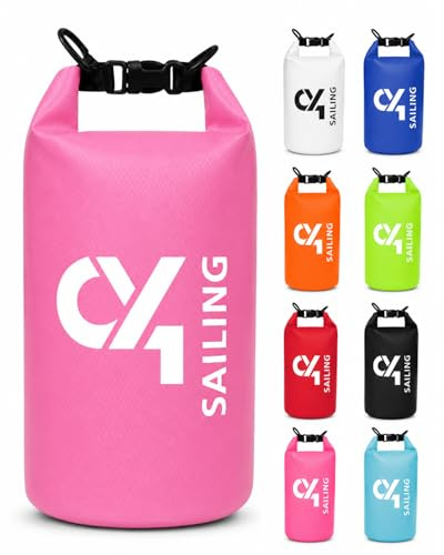 C4S Ripstop Dry Bag wasserdichte Tasche – 1,5L 5L 10L 20L 30L Liter | Reißfester wasserfester Packsack Seesack Beutel Waterproof Drybag mit Rollverschluss | Kajak SUP Boot Strand Camping Reise Outdoor
