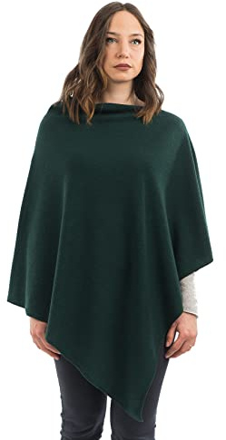 Dalle Piane Cashmere - Poncho kashmirblandning - Made in Italy - Kvinna, Färg: Grönt, en storlek