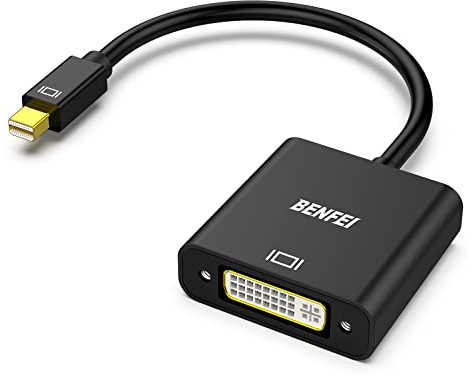 BENFEI Adattatore Mini DisplayPort a DVI, Mini DP placcato oro (compatibile con Thunderbolt 2) a DVI compatibile con MacBook Air/Pro, Microsoft Surface Pro/Dock, monitor, proiettore e altro