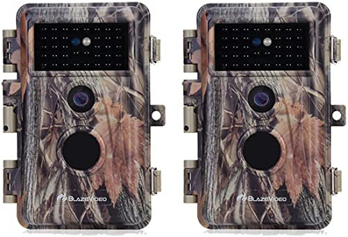 BLAZEVIDEO Trail Camera Wildlife Hunting Cam Game Camera with Night Vision Motion Activated and Waterproof, Garden Camera for Outdoor and Home Security