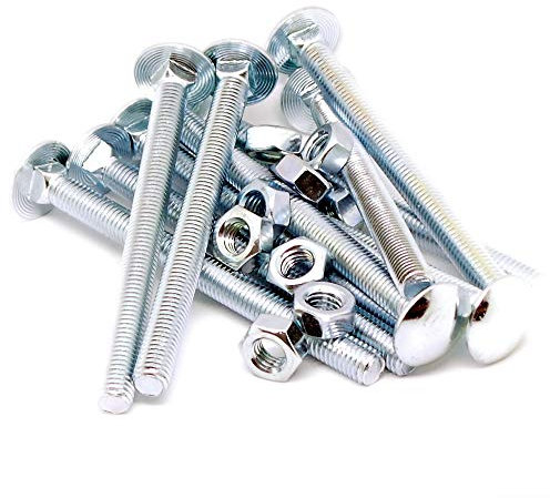 M8 (8mm x 100mm) Cup Square Carriage Bolt & Nut - Steel (Pack of 10)