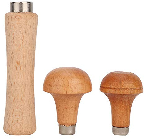 Salmue 3pcs Wooden Handle for File Cutting Tool Craft DIY Hand Tools Screw-on Wooden File Handle for Shaving and Debarking Wood Carving