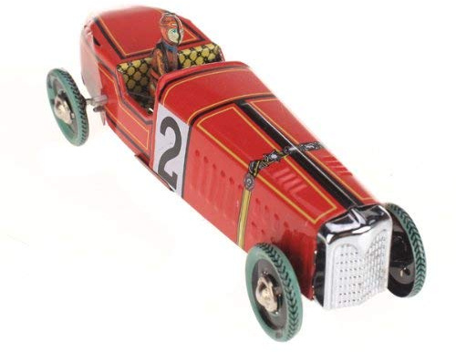 Tenlacum Voiture de course rouge à remonter vintage