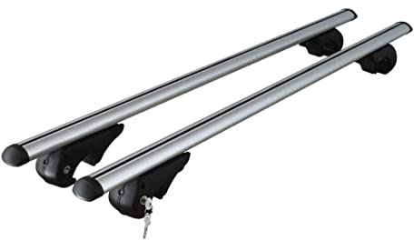 Generico Barre portatutto Portapacchi Auto (con corrimano) Brio Menabo Alluminio per Opel Karl Rocks 17>
