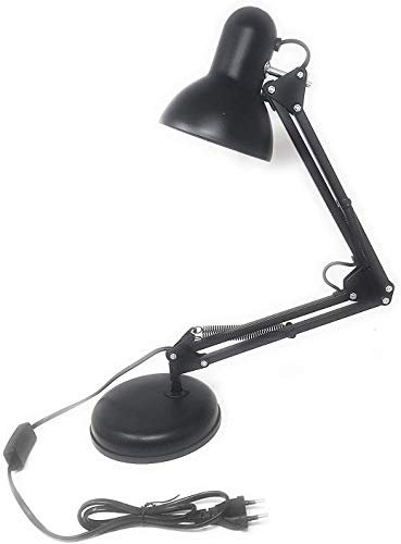 Deals-lampada da tavolo con base intercambiabile o morsetto, braccio in metallo leggero, snodabile e regolabile,lampadine LED E27 [Classe energetica A+]