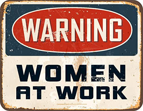 Original RAHMENLOS Deko Blechschild für Frauen - Women at Work