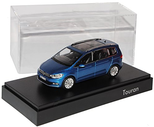 Volkwagen T*o*u*r*a*n II Caribbean Blau Ab 2015 1/43 Norev Modell Auto mit individiuellem Wunschkennzeichen