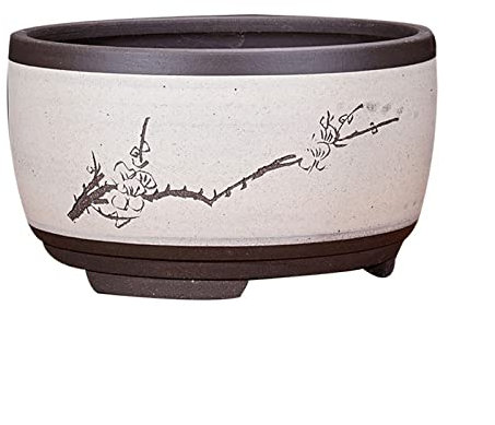Maceta Interior Maceta de orquídea for bonsái, maceta transpirable, maceta grande for suculentas, maceta decorativa de arena púrpura Yixing de China (punzón inferior) Jardineras Exterior ( Color : Bla