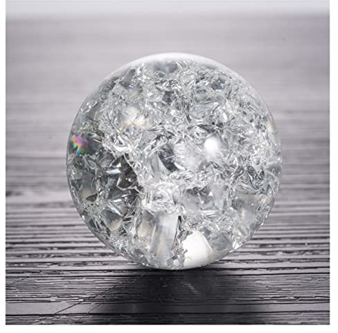 5/6 cm Verre Glace Crack Ball Quartz Marbres Sphère Magique Ornements Fengshui Fontaine D'eau Rocheuse Bonsaï Boule Décor À La Maison (Color : Only Ball, Size : 50mm) Collections de la maison ( Color