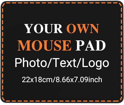 Tapis De Souris Photo Personnalisé, Tapis de Bureau à Bords Cousus Personnalisés avec Votre Image et Votre Texte, Cadeaux de Logo Créatifs 22x18cm