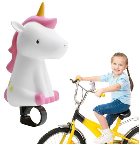 GUOYOU Fahrradklingel Kinder,Einhorn Fahrrad Quetsch up Hupe Fahrradklingel Mädchen Einhorn Hupe fahrradklingel Fahrradhupe,für Jungen Mädchen Kinder Scooter Laufrad Zubehör（A）