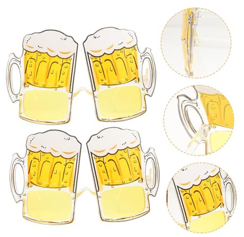 CAXUSD Ensemble De 6 Pièces lunettes drôles verre à bière chope à bière Accessoires de costume lunette fete délirer lunettes de fête oktoberfest verres à bière lunettes de chope de bière