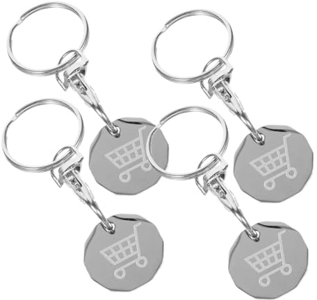 CANIGHT Llavero con Ficha para Carrito de La Compra 4 Unidades para Familias Y