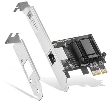 Adaptador de red PCIe 5G, RTL8126 5G/2.5G/1G/100Mbps tarjeta Binardat Ethernet RJ45 controlador LAN con perfil bajo, compatible con PXE para Windows 11/10, Linux