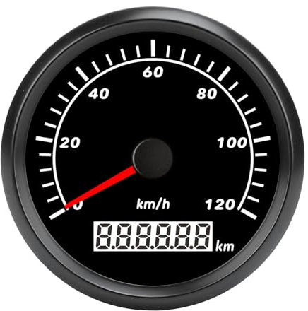 Calibro Digitale Multifunzionale 85 Mm, Misuratore Digitale per Barche Motore Passo-passo a 7 Colori 0 a 20 Km IP67 Facile Leggere per Motocicletta Camion Yacht