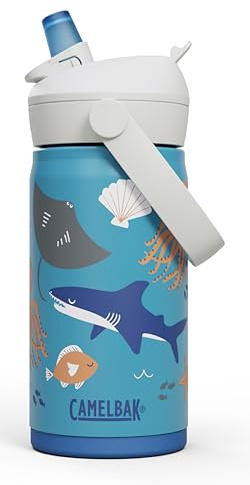 CamelBak Thrive Flip Straw Kids 12oz Water Bottle - Insulated Stainless Steel, Ocean Life