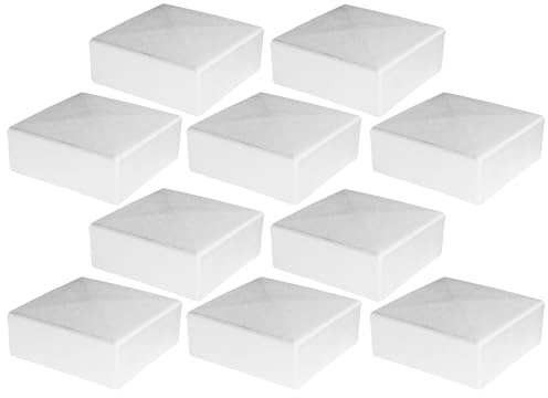 cyclingcolors 10x Fußkappen Quadrat Rohrkappen Kunststoff Weiß Stuhlkappen Endkappen Kappen für Quadratrohr Möbel, 40x40mm