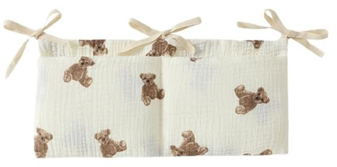 Sac de rangement portable pour lit de bébé, organisateur de tête de lit, jouets de chevet pour berceau de bébé, organisateur multifonction en coton, peut facilement contenir couches, lingettes
