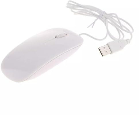 OOYES Ultra-Slim USB optical wired mouse,Ergonomic Design with Scroll Wheel Computer Mouse,With 3.0 Usb Mouse Wired Compatible with Laptop Pc Computer Desktop (White)