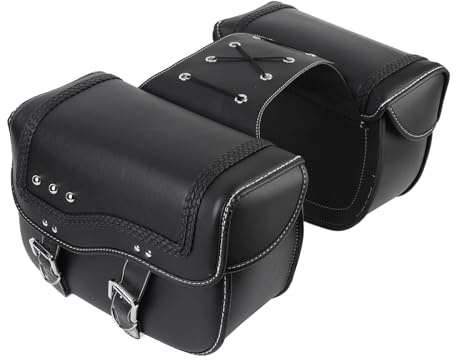 Oreilet Motorrad -Satteltaschen, 30l PU Leder Motorrad Werkzeug Sattelbeutel, Fahrradgepäckbeutel Wasserdicht über Satteltaschen Slant Beutel Packier Box Schnellverschlüsse Schnickles