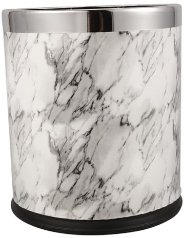Alipis Cubo De Basura De Mármol Simulado Papelera Diseño De Mármol Para Baño y Oficina Decoración Elegante Hogar