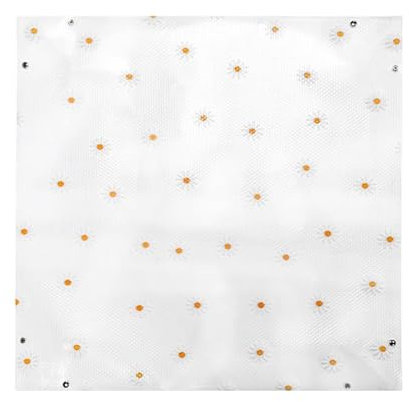Potting Mat, Foldable Waterproof Repotting Tray, 19.69x19.69 Inches, Cute Daisy Pattern Design, Plant Transplant for Efficient Bonsai and Houseplant Care, White