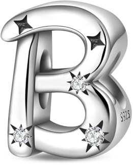 Charms De Lettre En Argent Sterling Pour Bracelets, Charmes Initiaux Pour Bracelet Pandora, Charme De Perle Hypoallergène Pour Bijoux Diy Cadeaux Pour Les Femmes