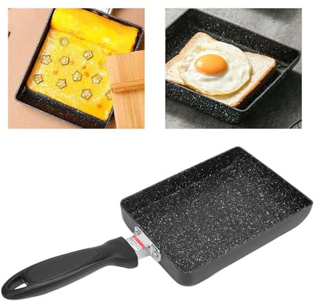 Topyond Partita tamagoyaki, sartén de huevo japonés, moldura de tortilla japonesa antiadherente, sartén para comida japonesa, sartén cuadrado