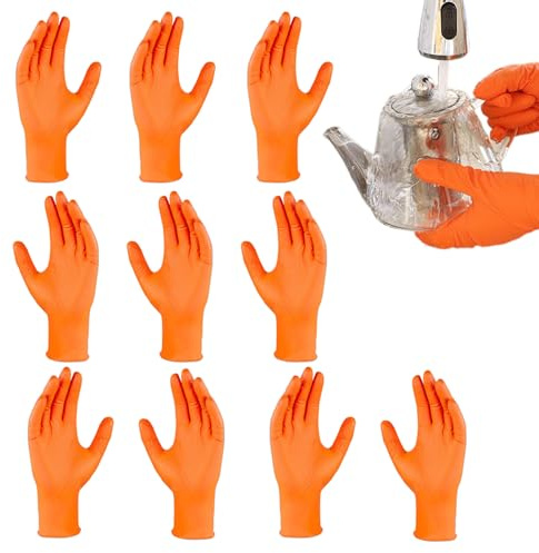gifyym Diamantados - Guanti in nitrile, 10 x più guanti monouso in nitrile | uso alimentare multiuso | mitoni industriali per uomini e donne in meccanica, costruzione e casa