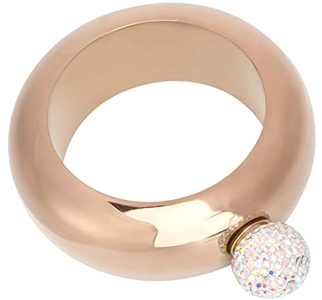 Pulsera con frasco de cadera, 3.5 oz de acero inoxidable, jarra de alcohol para vino, pulsera, muñeca, redonda, hueca, jarra de cadera, brazalete, embudo, para baile, fiesta de (oro rosa brillante)