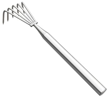 yakermur Robuster Rechen, vielseitig einsetzbar – Gartenwerkzeuge mit langem Griff aus Edelstahl – Metallrechen für Gartenarbeit – zum Graben, Nivellieren und Lösen von Boden, Rasen