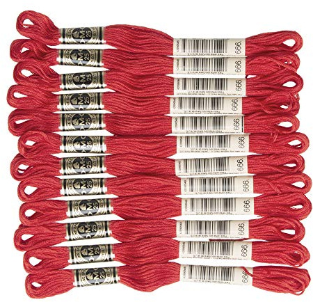 DMC 6-Strand Embroidery Cotton Floss, Bright Christmas Red