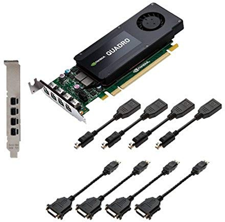 PNY NVIDIA QUADRO K1200 Carte Graphique Professionnelle 4 Go GDDR5 PCI-Express Low Profile 4K 4 x DP/DVI (VCQK1200DVI-PB)