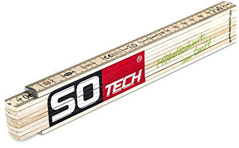 Gliedermaßstab 2 m mit Winkelfunktion von 30-150° aus Buchenholz Zollstock Holzgliedermaßstab Holz-Gliedermaßstab Meterstab von SO-TECH®