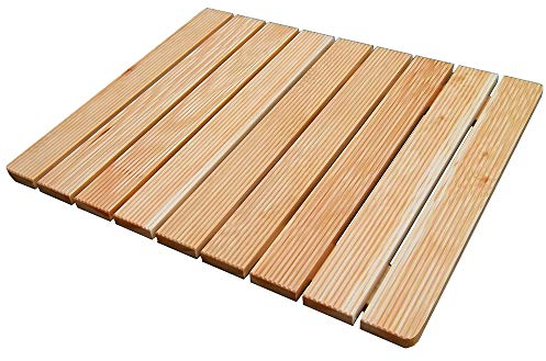 Castelmerlino Pedana Doccia Legno 55 X 68 in Massello Antiscivolo per Piatto Doccia 70 X 90