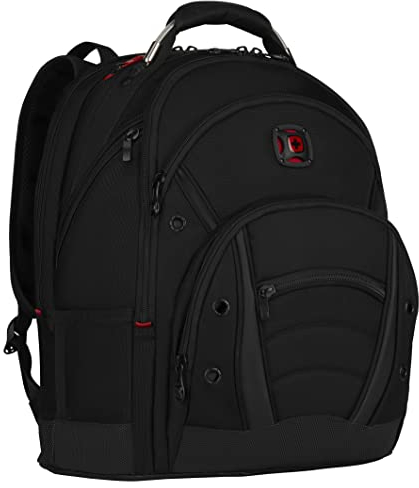 WENGER Synergy Deluxe Laptop-Rucksack mit Tabletfach, Notebook 14 Zoll bis 16 Zoll, Tablet bis 10 Zoll, 26 l, Damen Herren, Büro Business-Reisen Uni, Schwarz, 606491
