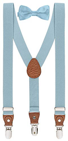 BomGuard Kinder Hosenträger & Fliege Set 2–7 Jahre – Hellblau