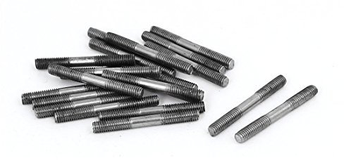 M3 x 25 mm 304 acciaio inossidabile doppia fine filettato a vite bullone 20 pezzi