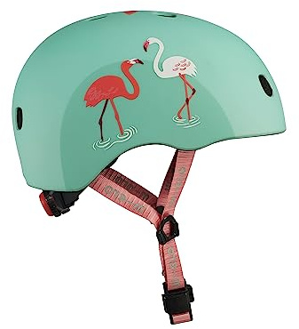 Micro Mobility Unisex, Jugend Flamenco Helm Größe M Led-licht, Flamingo (Mehrfarbig), M