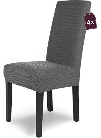 Scheffler Home Stuhlhussen Anthrazit 4er Set Schwingstühle Luna